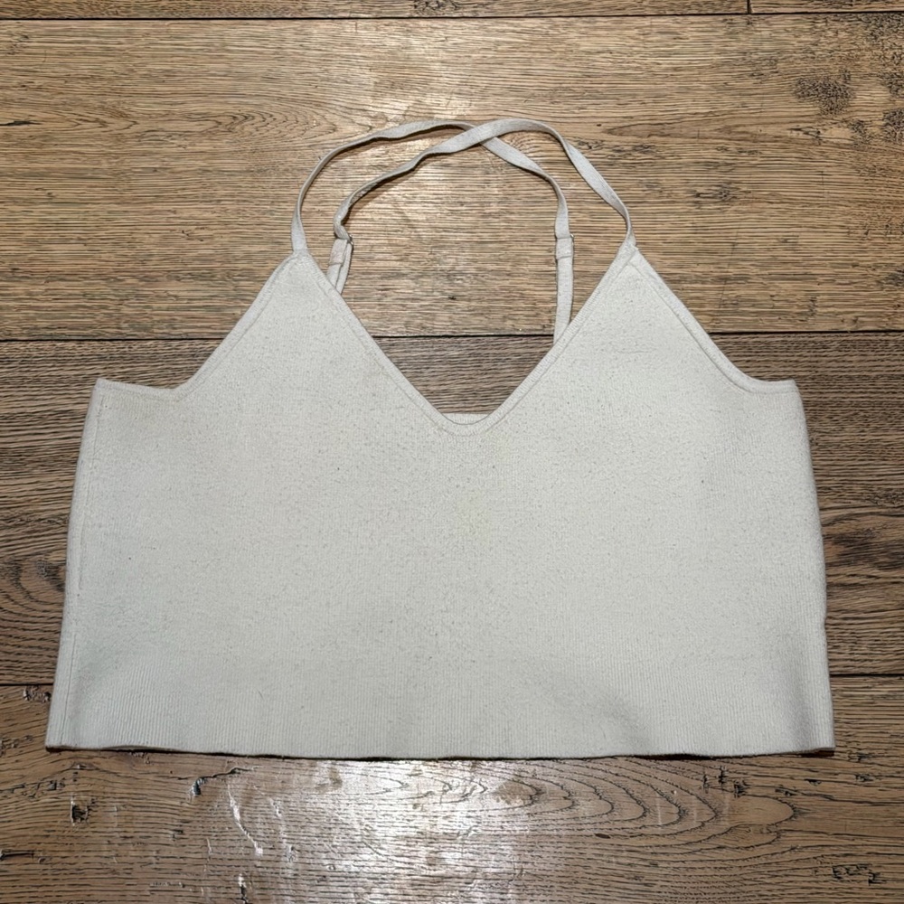 🌜2for$35🌛ABERCROMBIE AND FITCH cream knit crop top - Large